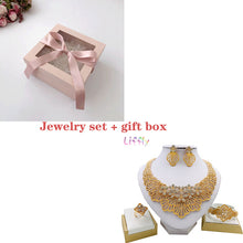Load image into Gallery viewer, Liffly African Wedding Jewelry Sets Fashion Necklace Earrings Ring Bracelet Crystal Jewelry Charms Flower Shape  Jewelry Set